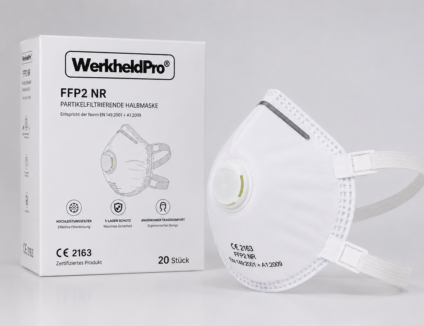 WerkheldPro® FFP2 | FEINSTAUBMASKE MIT AUSATEMVENTIL