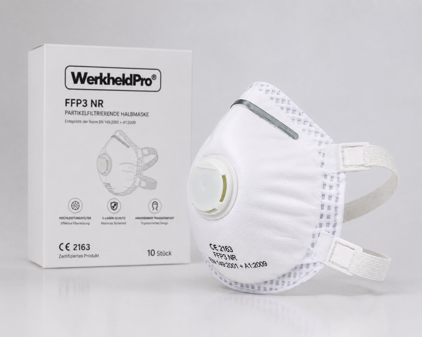 WerkheldPro® FFP3 Maske MIT AUSATEMVENTIL