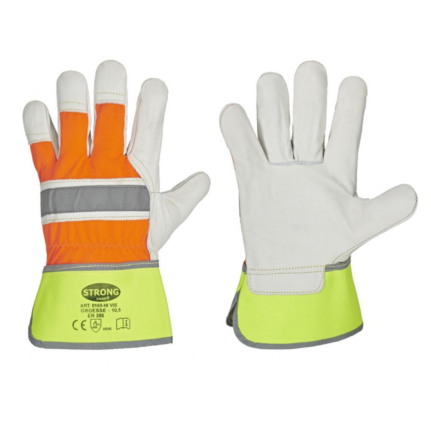 *HIVIS*STRONGHAND®RINDVOLLEDER HANDSCHUHE MIT REFLEXSTREIFEN