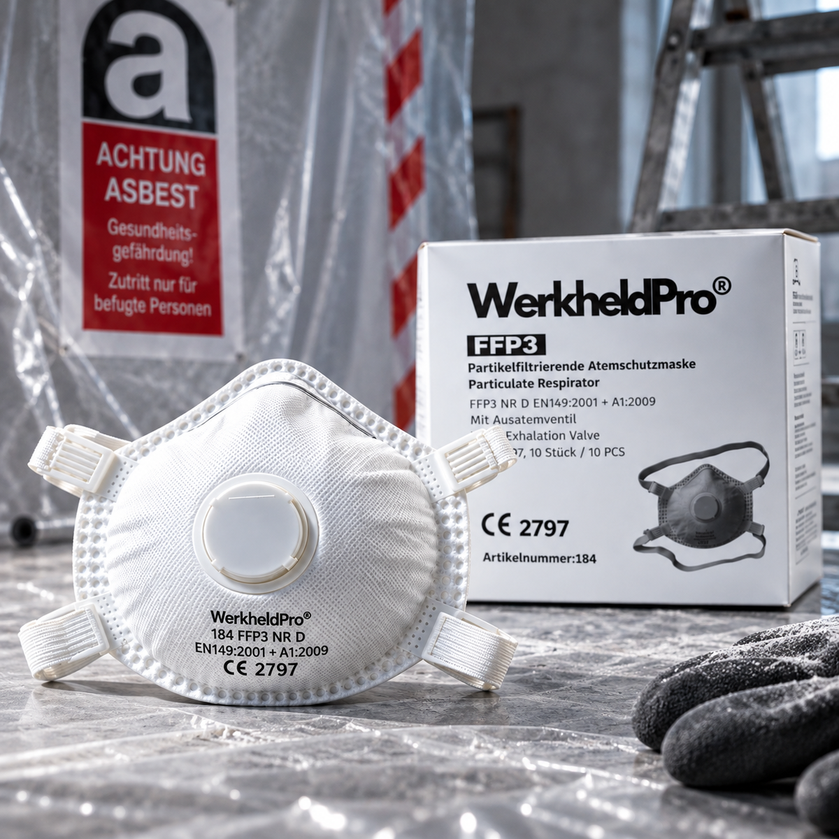 WerkheldPro® FFP3 Maske MIT AUSATEMVENTIL